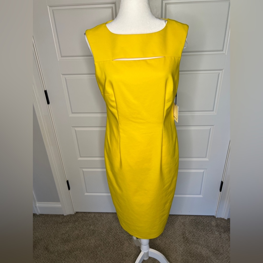 Calvin Klein Vibrant Yellow Midi Dress